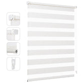 Sekey Stufenlos verstellbares Doppelrollo mit Klemmfix ohne Bohren, lichtdurchlässig & blickdicht, einfache Montage, ideal für Fenster in jedem Raum - Weiß Sekey