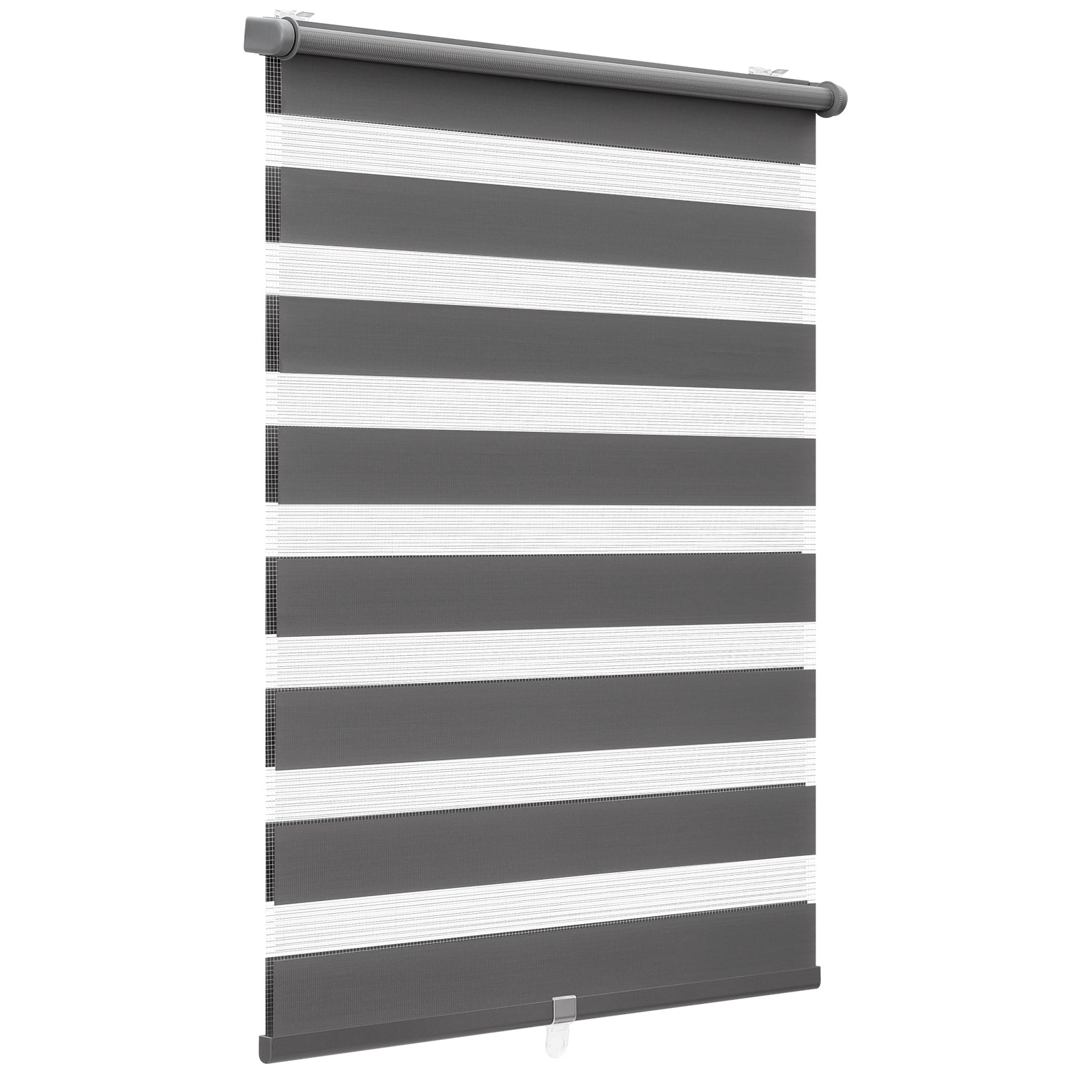 Sekey Schnurloses Doppelrollo Klemmfix - Grau - Duo Rollo ohne Bohren für Fenster & Türen Sekey