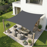 Sekey Sonnensegel Wasserdicht Rechteckig – Dunkelgrau, ohne Mittelnaht, 160 g/m² PES, mit Edelstahl-Ringen & Lotus-Effekt, reißfest, 95% UV-Schutz für Balkon, Terrasse & Garten