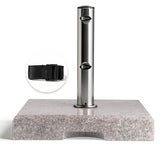 Sunula Granit Sonnenschirmständer 30 kg – Stabiler Schirmständer für Balkon & Garten, Edelstahlrohr für Ø 32–48 mm, rutschfester Terrassen-Sockel 43 x 38 cm