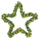 SALCAR PVC Christmas star with warm white LED string lights – 40 cm / 55 cm, with battery compartment & timer, weatherproof for indoor and outdoor use