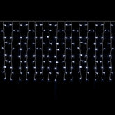 SALCAR LED Icicle Window Light Curtain – Cool White, 8 Modes, Timer & Memory, IP44 Waterproof – For Indoor & Outdoor Use, Christmas Lights for Windows, Balconies & Walls (2m/3m/6m)