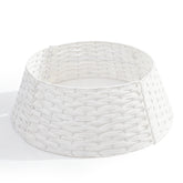 Salcar White Poly-Rattan Christmas Tree Skirt – Elegant Christmas Tree Skirt, Ø 60 / 66 cm, Stylish Cover for the Tree Stand