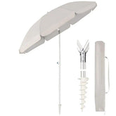 Sekey ∅ 180 cm Alu Strandschirm mit Schutzhülle und Bodenhülse, Sonnenschutz UV50+ Sekey
