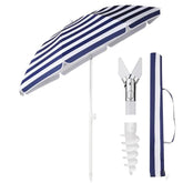 Sekey 3-in-1 Sonnenschirm mit Erdspieß 160cm – höhenverstellbar & neigbar, UV-Schutz 50+, stabiler Strandschirm für Strand, Garten & Camping