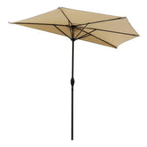 Sekey 270 cm Halbrund Sonnenschirm mit Kurbel, Sonnenschutz UV50+ Sekey