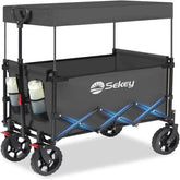 Sekey 150L / 150KG Faltbarer Bollerwagen mit Dach, Bremsen Sekey