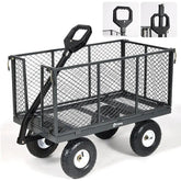 Sekey 200L / 500KG Gartenwagen mit abnehmbaren Seitenteilen und Gummiluftreifen Sekey