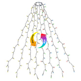 SALCAR Christmas Tree String Lights with Ring & Garlands – Warm White & Multicolor, 9 Modes, Timer & Memory Function, IP44 Waterproof – For 0.9m to 3.5m Christmas Trees