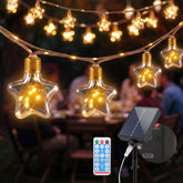 SALCAR LED Solar Hanfseil Lichterkette mit 10 Vintage-Glühbirnen und warmweißen LEDs für Garten und Balkon