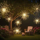 Salcar Solar LED Feuerwerkslichter warmweiß – 90 LEDs, IP44 wasserdicht, mit Haken, Automatik & Blinkmodus, 50 cm Deko für Garten, Balkon & Weihnachten SEKEYMALL