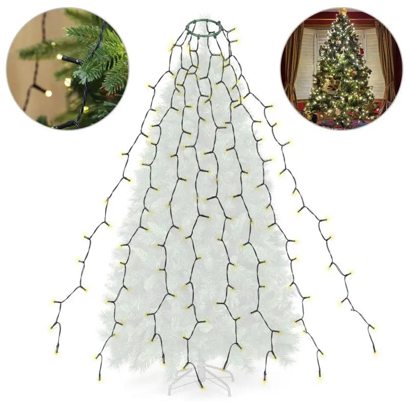 Salcar 2 m LED Lichterkette für Weihnachtsbaum, mit 8 Strängen, 280 LEDs, 31V GS-zertifizierte Stromversorgung Salcar