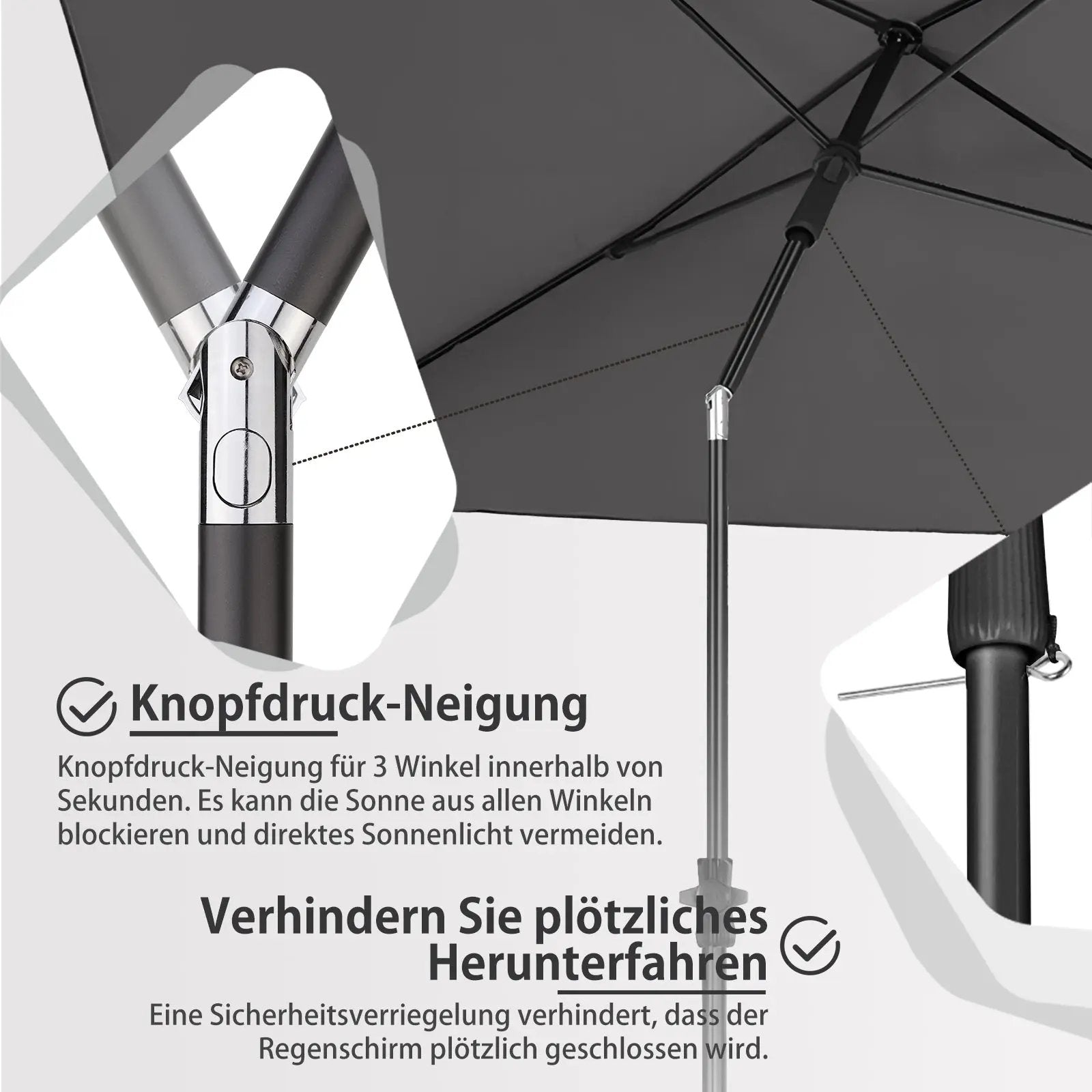 Sekey 180 x 125 cm Balkonschirm Rechteckig mit Schutzhülle, Sonnenschutz UV50+ Sekey