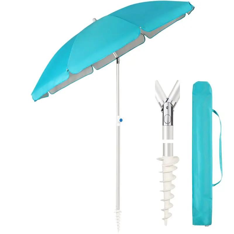 Sekey ∅ 180 cm Alu Strandschirm mit Schutzhülle und Bodenhülse, Sonnenschutz UV50+ Sekey
