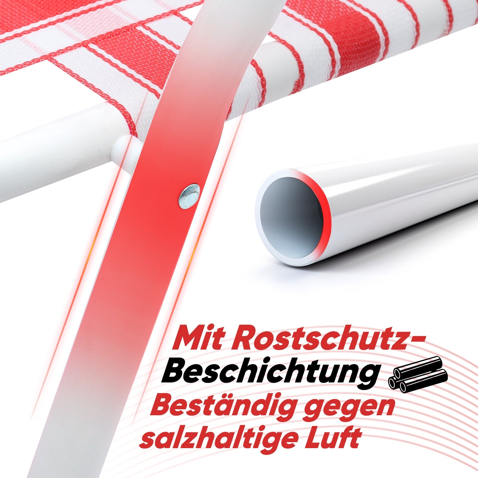Sekey Faltbarer Campingstuhl mit Teakholz-Armlehnen – Bequemer Strand- & Gartenstuhl, atmungsaktiv & tragbar Sekey