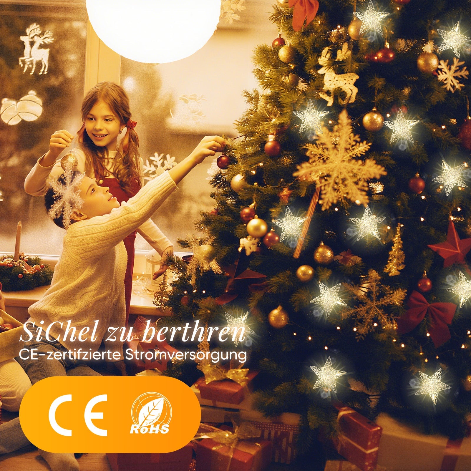 Salcar LED-Sterne 3er-Set Ø15 cm – Warmweiße Fensterdeko mit Netzstecker & Timer, Superhelle LEDs, Weihnachtsdeko für Innen & Außen Salcar