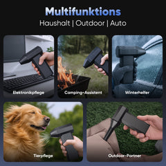 Salcar Elektrischer Air Duster X3 mini mit 110.000 U/min – Tragbares & Wiederaufladbares Staubgebläse mit Turbomodus für PC, Auto & Haushalt Salcar