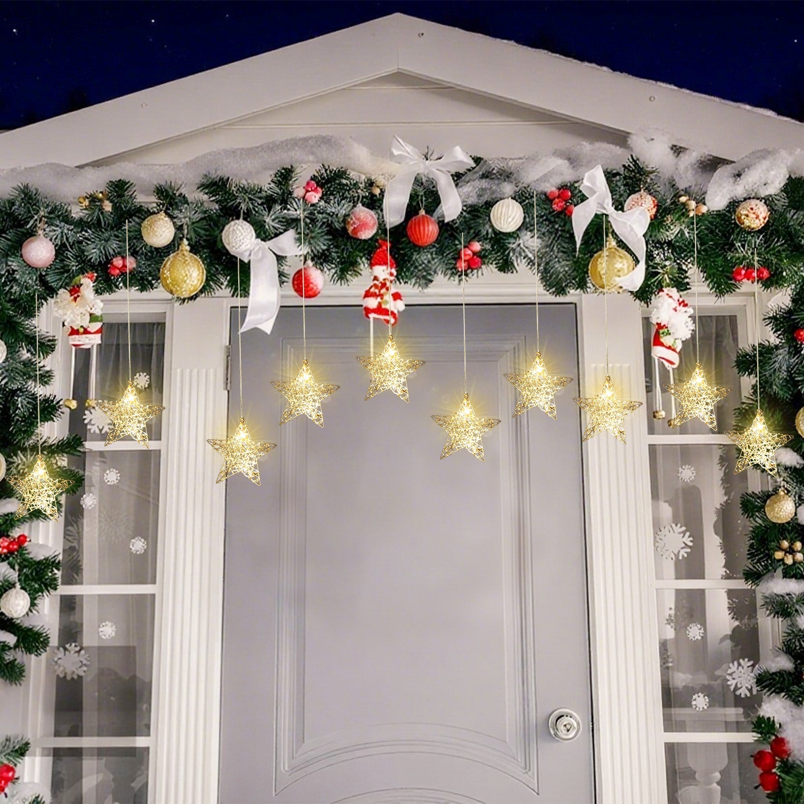 Salcar LED-Sterne 3er-Set Ø15 cm – Warmweiße Fensterdeko mit Netzstecker & Timer, Superhelle LEDs, Weihnachtsdeko für Innen & Außen Salcar