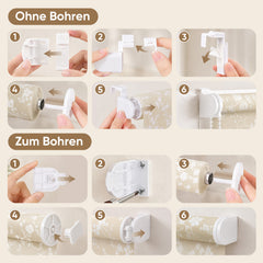 Sekey Seitenzugrollo Klemmfix ohne Bohren – Dekoratives Rollo mit Muster, Lichtschutz & Sichtschutz, 4 Designs, stufenlos verstellbar
