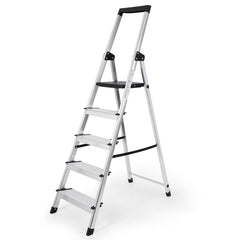 Sekey Aluminium Trittleiter 4/5 Stufen – Klappbar, Rutschfest, Mit Werkzeugablage, TÜV EN131-2, 140/160 cm, Bis 150 kg, Für Haushalt, Garage & Garten