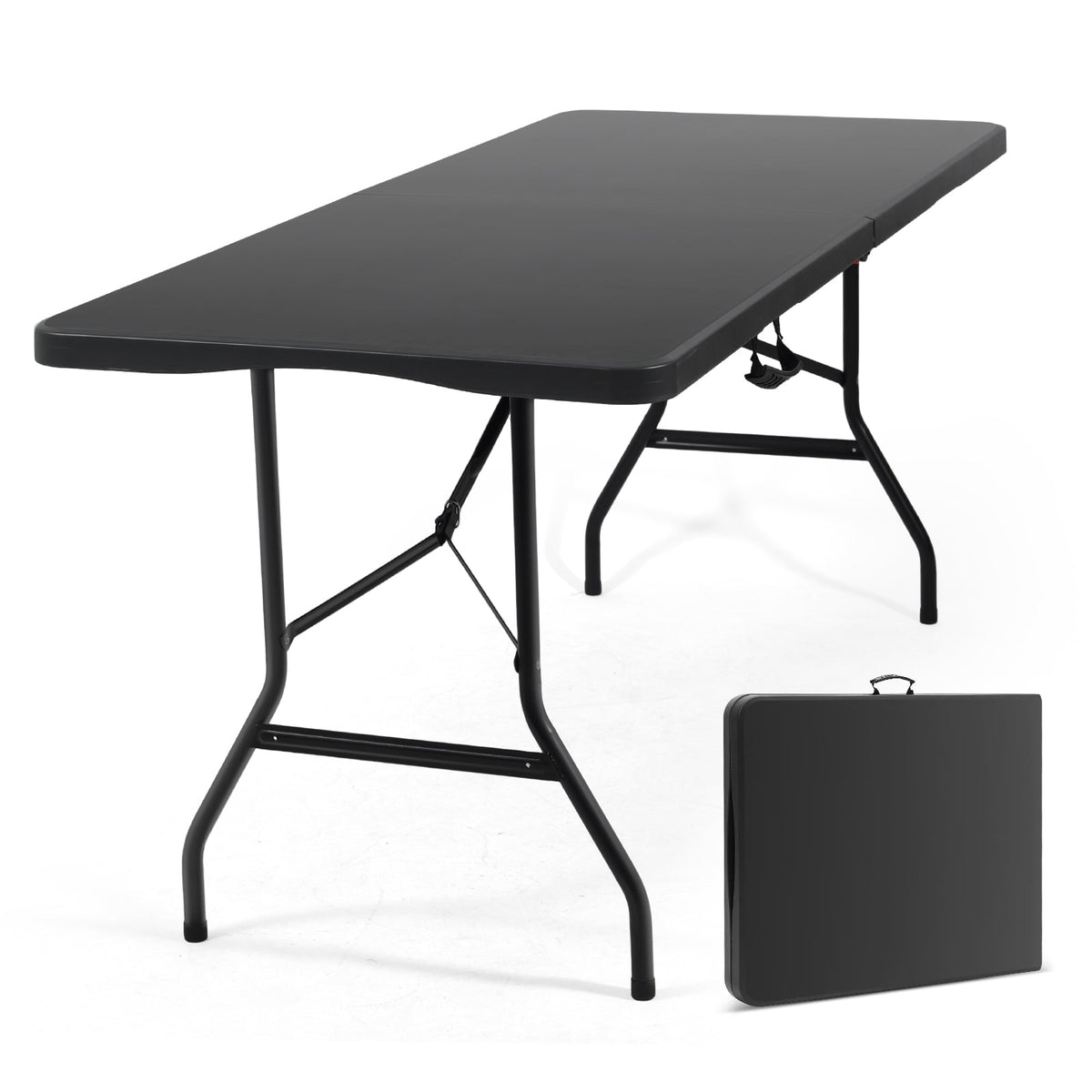 Sekey Klapptisch 152x70x74 cm – Robuster Buffettisch aus Kunststoff, tragbar mit Griff, wetterfest & faltbar – Campingtisch, Partytisch, Gartentisch für 4 Personen Sekey