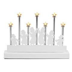 SALCAR LED Light Arch with 7 Stars &amp; 6 Angels – Warm White Light, Battery Operated with Timer – Christmas Decoration for Table &amp; Window, approx. 32 cm