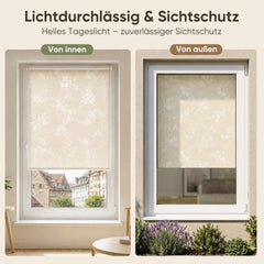 Sekey Seitenzugrollo Klemmfix ohne Bohren – Dekoratives Rollo mit Muster, Lichtschutz & Sichtschutz, 4 Designs, stufenlos verstellbar