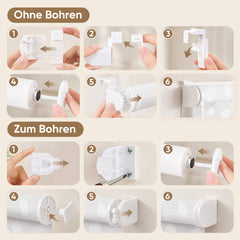 Sekey Rollo Blatt Weiß – Seitenzugrollo mit dekorativem Muster, Klemmfix ohne Bohren, lichtdurchlässig, stufenlos verstellbar