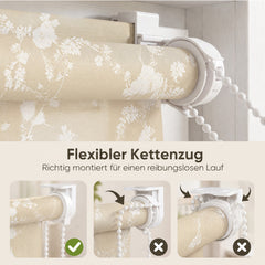 Sekey Seitenzugrollo Klemmfix ohne Bohren – Dekoratives Rollo mit Muster, Lichtschutz & Sichtschutz, 4 Designs, stufenlos verstellbar