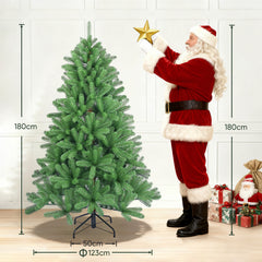 Salcar Artificial Christmas Tree made of 100% PE – Realistic fir branches, dense look &amp; stable metal stand – 150 / 180 / 210 cm