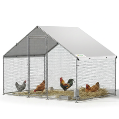 Sekey XXL Hühnerstall 2x3x2m winterfest & begehbar – Freilaufgehege für 4–15 Hühner, feuerverzinkte Voliere mit UV-Dach, fuchs- & mardersicher
