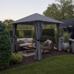 Sekey Garden Pavilion 3x3 m Waterproof Stable Party Tent, Garden Tent with 4 Side Panels Zipper, 180g/㎡ Polyester