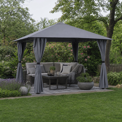Sekey Garden Pavilion 3x3 m Waterproof Stable Party Tent, Garden Tent with 4 Side Panels Zipper, 180g/㎡ Polyester