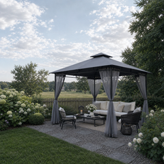 Sekey Pavillon 3x3m Wasserdicht Stabil Winterfest mit 4 Moskitonetzen – Gartenpavillon mit UV-Schutz 50+, Metallrahmen, Partyzelt für Garten, Terrasse, Hof, Events & Camping