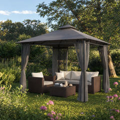 Sekey Pavillon 3x3m Wasserdicht Stabil Winterfest mit 4 Moskitonetzen – Gartenpavillon mit UV-Schutz 50+, Metallrahmen, Partyzelt für Garten, Terrasse, Hof, Events & Camping