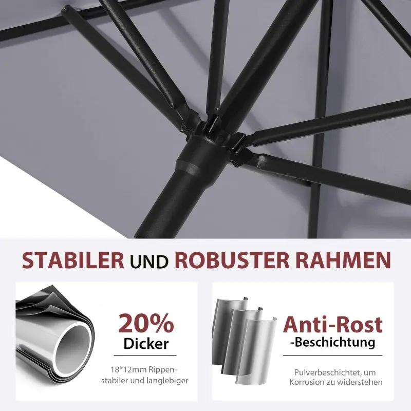 Sekey 200 x 125 cm Balkonschirm Rechteckig mit Balkongeländer, Sonnenschutz UV50+ Sekey