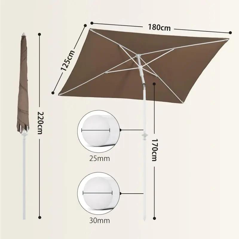 Sekey 180 x 125 cm Balkonschirm Rechteckig mit Schutzhülle, Sonnenschutz UV50+ Sekey