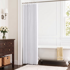 Sekey Weiß Duschvorhang 180 × 200 cm, Textil Badewannenvorhang mit Waffelstruktur, Wasserabweisend & Waschbar, 100 % Polyester, mit Beschwerungsband & 12 Edelstahlringen（副本）