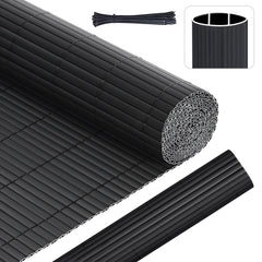 Sunula PVC Sichtschutzmatte, Balkon Sichtschutz, Doppelte Verstärkung, Ohne Bohren, Mit Kabelbindern, Wasserdicht, Windschutz, Balkonabdeckung für Garten Terrasse, Anthrazit SEKEYMALL