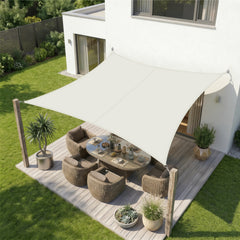 Sekey Sonnensegel Rechteckig – Weiß, Wasserdicht, 160 g/m² PES, Nahtversiegelt & Reißfest, 95% UV-Schutz, Wetterfest für Balkon, Terrasse & Garten