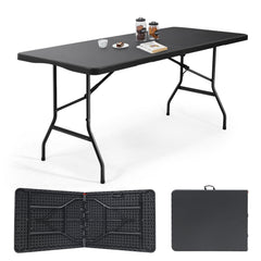 Sekey Klapptisch 152x70x74 cm – Robuster Buffettisch aus Kunststoff, tragbar mit Griff, wetterfest & faltbar – Campingtisch, Partytisch, Gartentisch für 4 Personen Sekey