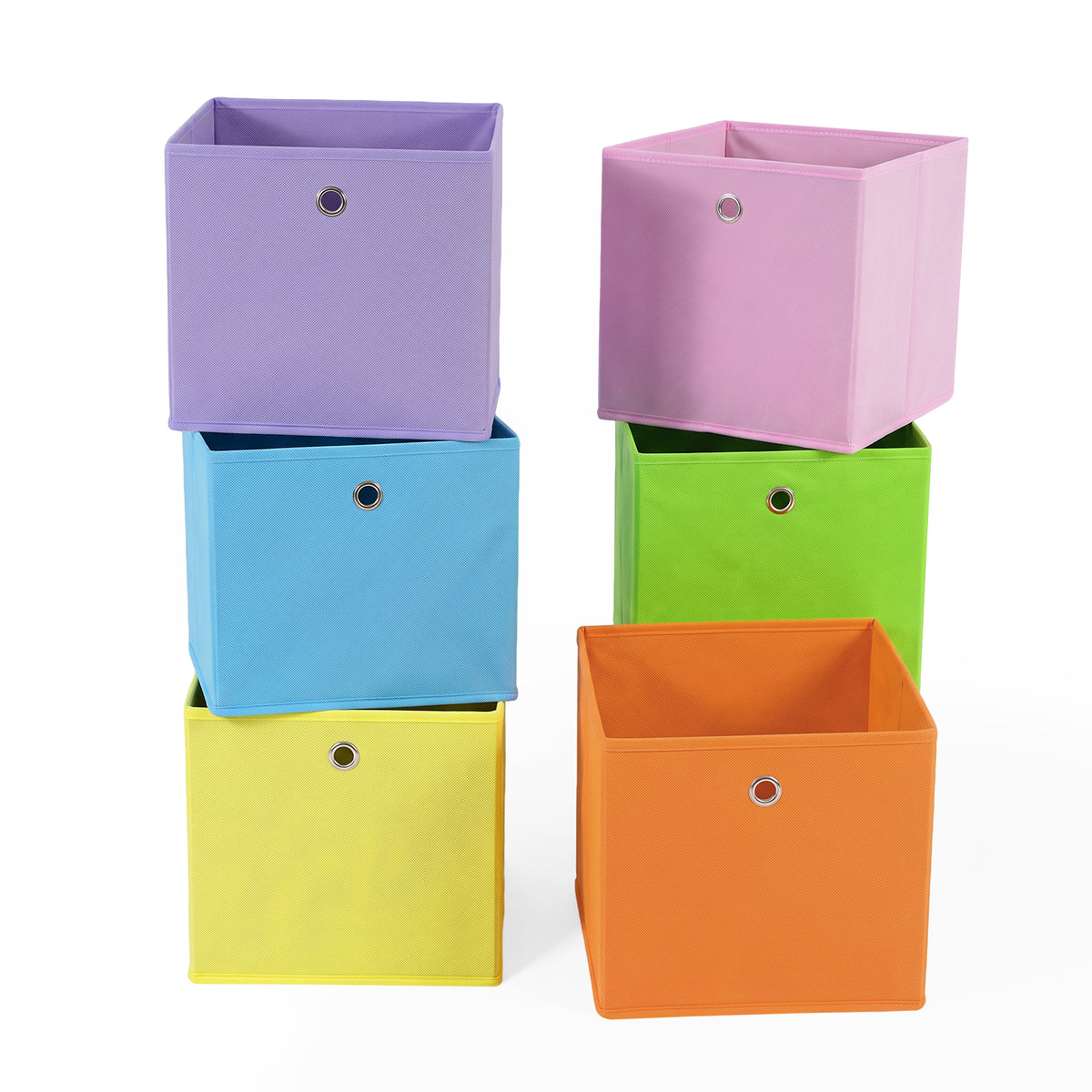 Sekey Aufbewahrungsboxen Stoff 6er Set 33x33x33 cm – Faltbare Ordnungsboxen für KALLAX Regal, Aufbewahrungswürfel mit Grifföse für Spielzeug, Kleidung und Bücher