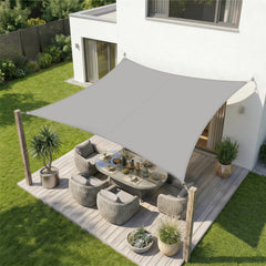Sekey Sonnensegel Rechteckig – Hellgrau, Wasserdicht, 160 g/m² PES, Mit Naht & Reißfest, 95% UV-Schutz, Wetterfest für Balkon, Terrasse & Garten