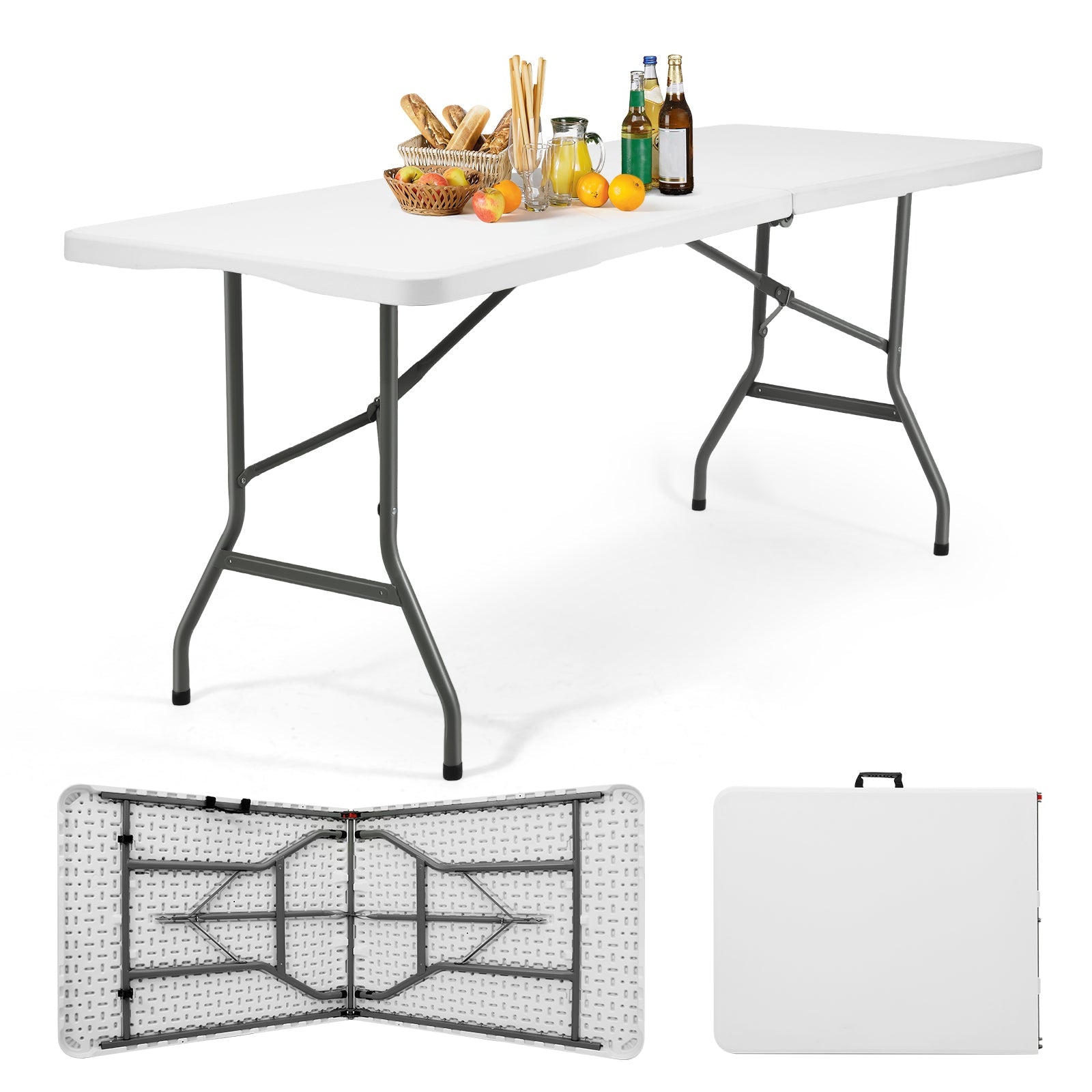 Sekey Klapptisch Gartentisch klappbar – Rattan-Optik/Glatt, wetterfest & tragbar, ideal für Balkon, Garten & Party Sekey