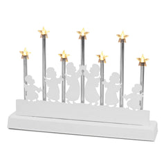 SALCAR LED Light Arch with 7 Stars &amp; 6 Angels – Warm White Light, Battery Operated with Timer – Christmas Decoration for Table &amp; Window, approx. 32 cm