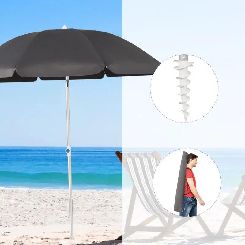Sekey ∅ 180 cm Alu Strandschirm mit Schutzhülle und Bodenhülse, Sonnenschutz UV50+ Sekey