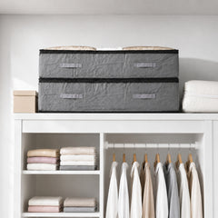 Sekey Unterbett-Aufbewahrungstasche 110L – Faltbare Aufbewahrungsbox mit transparentem Deckel, Doppelreißverschluss & 4 Tragegriffen, 100 × 50 × 19 cm, für Kleidung, Bettwäsche & Decken