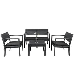 Sekey 4-teilig Gartenmöbel Set, Sofa, 2 Sessel und Gartentisch Sekey