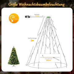 SALCAR LED Christmas Tree String Lights with Sparkling Icicles – Warm &amp; Cool White, 11 Modes, Timer &amp; Remote Control, IP44 Waterproof for Indoor &amp; Outdoor Use