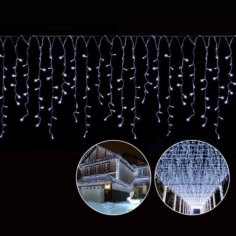 Salcar 2m/ 5m / 10m LED Eisregen Lichterkette, 80/ 200 / 400 LEDs, 31V GS-zertifizierte Stromversorgung Salcar